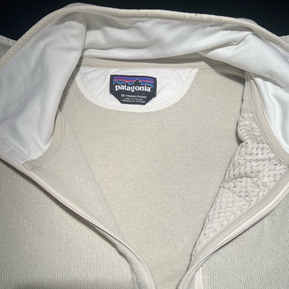 Patagonia Women's Better Sweater Knit High Neck Full Zip Oyster White Jacket M - Picture 4 of 9